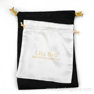 custom Luxury and cheap satin drawstring bag